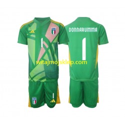 Koszulka Reprezentacja Włoch Donnarumma 1 Bramkarskie Dziecięca Stroje Wyjazdowe Euro 2024 Krótkie Rękawy