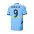 Koszulka Manchester City UCL Font Haaland 9 Męska Stroje Domowe 2024-2025 Krótkie Rękawy