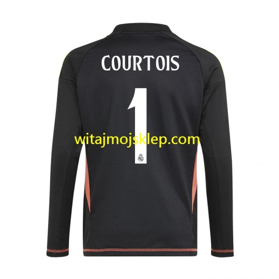 Koszulka Real Madryt Thibaut Courtois 1 Bramkarskie Męska Stroje Wyjazdowe 2024-2025 Krótkie Rękawy