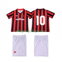 Koszulka AC Milan 10 1990 1991 Retro Dziecięca Stroje Domowe Krótkie Rękawy