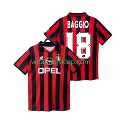 Koszulka AC Milan BAGGIO 18 1996 1997 Retro Męska Stroje Domowe Krótkie Rękawy