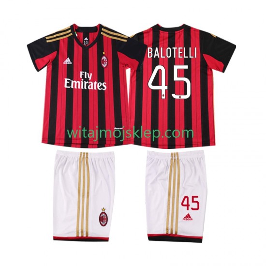 Koszulka AC Milan BALOTELL 45 2013 2014 Retro Dziecięca Stroje Domowe Krótkie Rękawy