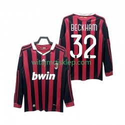 Koszulka AC Milan BECKHAM 32 2009 Retro Męska Stroje Domowe 2010 Długie Rękawy