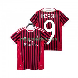 Koszulka AC Milan INZAGHI 9 2012 Retro Męska Stroje Domowe 2011 Krótkie Rękawy
