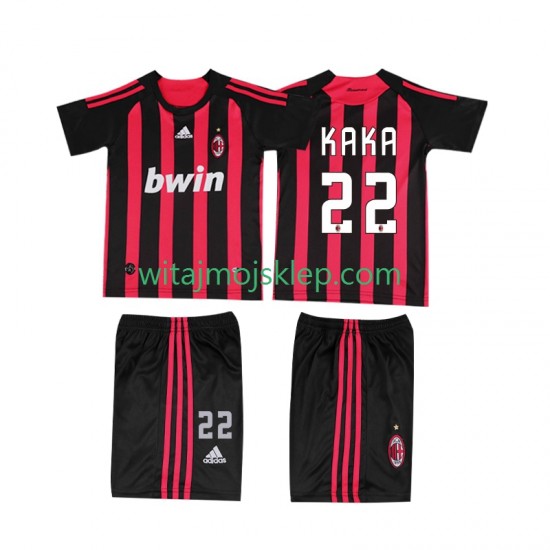 Koszulka AC Milan KAKA 22 2009 Retro Dziecięca Stroje Domowe 2008 Krótkie Rękawy