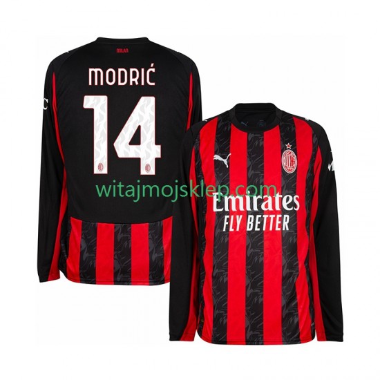 Koszulka AC Milan Modrić Luca 14 Męska Stroje Domowe 2025-2026 Długie Rękawy
