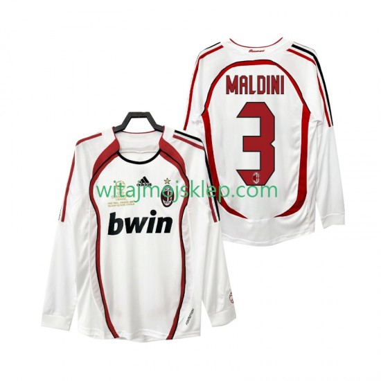 Koszulka AC Milan MALDINI 3 2007 Retro Męska Stroje Wyjazdowe 2006 Długie Rękawy