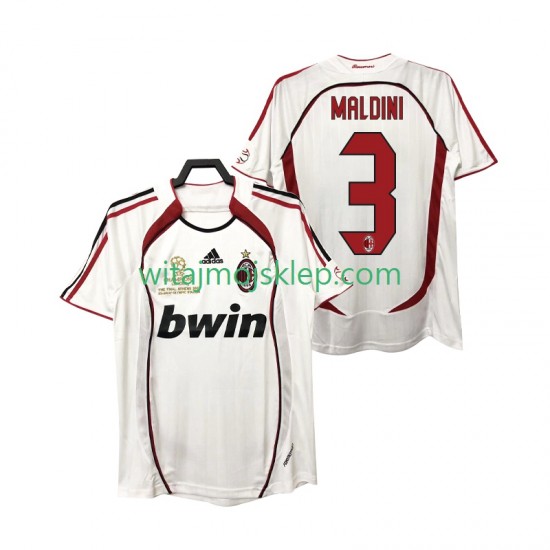 Koszulka AC Milan MALDINI 3 2007 Retro Męska Stroje Wyjazdowe 2006 Krótkie Rękawy