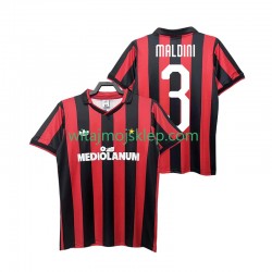 Koszulka AC Milan MALDINI 3 1990 1991 Retro Męska Stroje Domowe Krótkie Rękawy