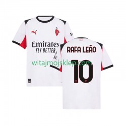 Koszulka AC Milan Rafael Leao 10 Męska Stroje Wyjazdowe 2025-2026 Krótkie Rękawy
