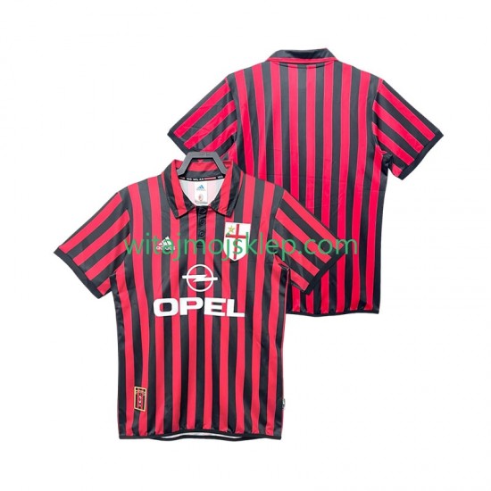 Koszulka AC Milan 2000 Retro Męska Stroje Domowe 1999 Krótkie Rękawy