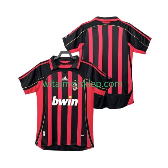 Koszulka AC Milan 2007 Retro Męska Stroje Domowe 2006 Krótkie Rękawy