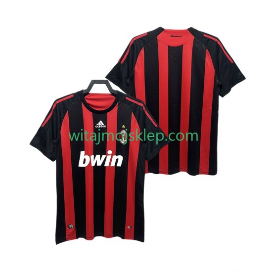 Koszulka AC Milan 2009 Retro Męska Stroje Domowe 2008 Krótkie Rękawy