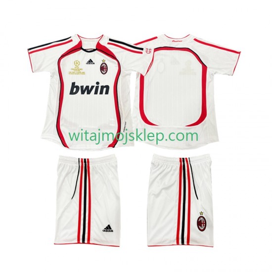 Koszulka AC Milan 2007 Retro Dziecięca Stroje Wyjazdowe 2006 Krótkie Rękawy