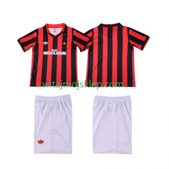 Koszulka AC Milan 1990 1991 Retro Dziecięca Stroje Domowe Krótkie Rękawy
