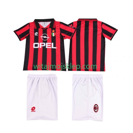 Koszulka AC Milan 1996 1997 Retro Dziecięca Stroje Domowe Krótkie Rękawy