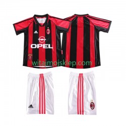 Koszulka AC Milan Retro Dziecięca Stroje Domowe 1998 1999 Krótkie Rękawy