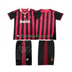 Koszulka AC Milan 2009 Retro Dziecięca Stroje Domowe 2010 Krótkie Rękawy