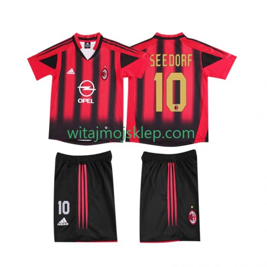 Koszulka AC Milan SEEDORF 10 2005 Retro Dziecięca Stroje Domowe 2004 Krótkie Rękawy