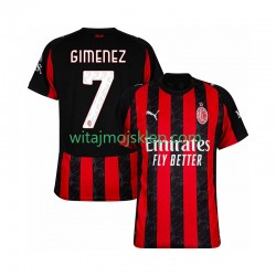 Koszulka AC Milan Santiago Gimenez 7 Męska Stroje Domowe 2025-2026 Krótkie Rękawy