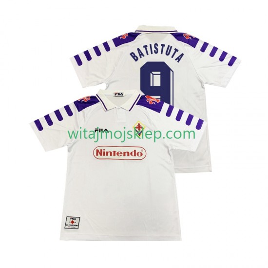 Koszulka Fiorentina BASTUTA 9 Retro Męska Stroje Wyjazdowe 1998 1999 Krótkie Rękawy
