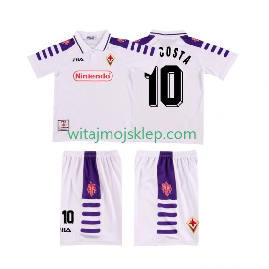 Koszulka Fiorentina RUI COSTA 10 Retro Dziecięca Stroje Wyjazdowe 1998 1999 Krótkie Rękawy