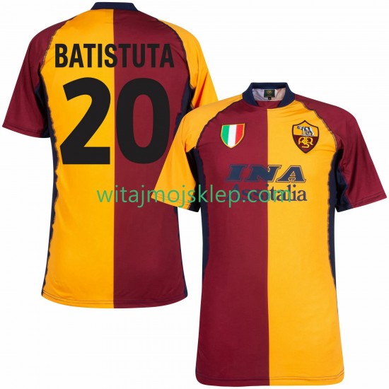 Koszulka AS Roma Batistuta 20 2000 2001 Retro Męska Stroje Domowe Krótkie Rękawy