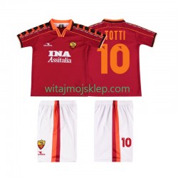 Koszulka AS Roma TOTTI 10 Retro Dziecięca Stroje Domowe 1998 1999 Krótkie Rękawy