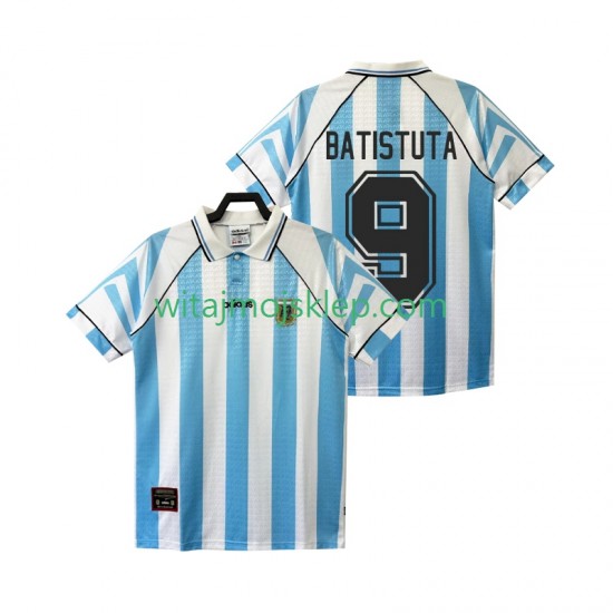 Koszulka Reprezentacja Argentyny BATISTUTA 9 1996 1997 Retro Męska Stroje Domowe Krótkie Rękawy