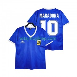 Koszulka Reprezentacja Argentyny MARADONA 10 1986 Retro Męska Stroje Wyjazdowe Krótkie Rękawy