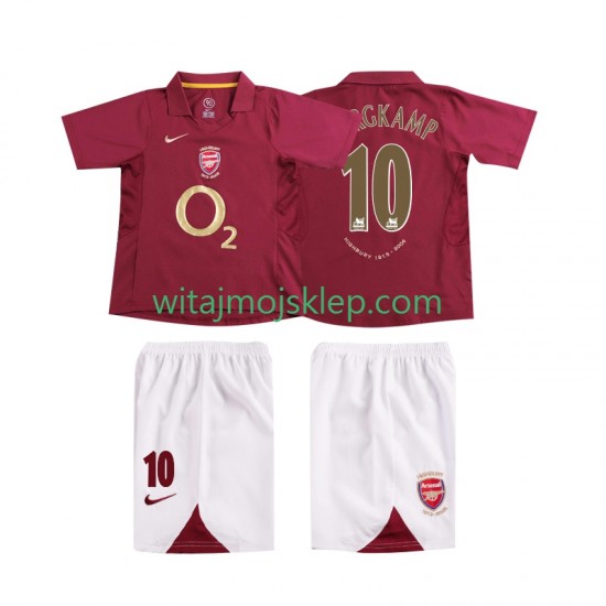 Koszulka Arsenal BERGKAMP 10 2005 Retro Dziecięca Stroje Domowe 2006 Krótkie Rękawy