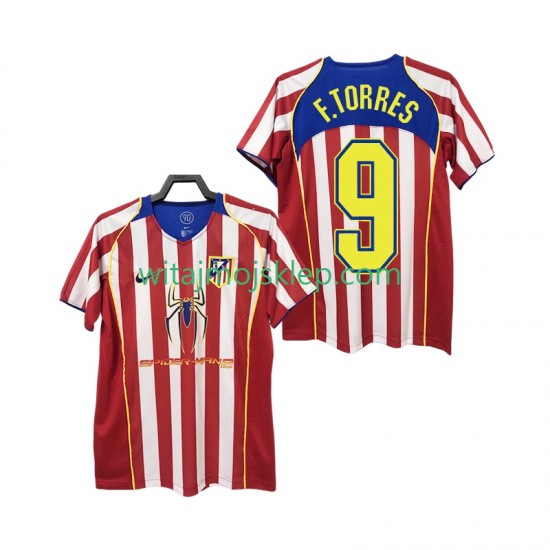 Koszulka Atlético Madryt F TORRES 9 2005 Retro Męska Stroje Domowe 2004 Krótkie Rękawy