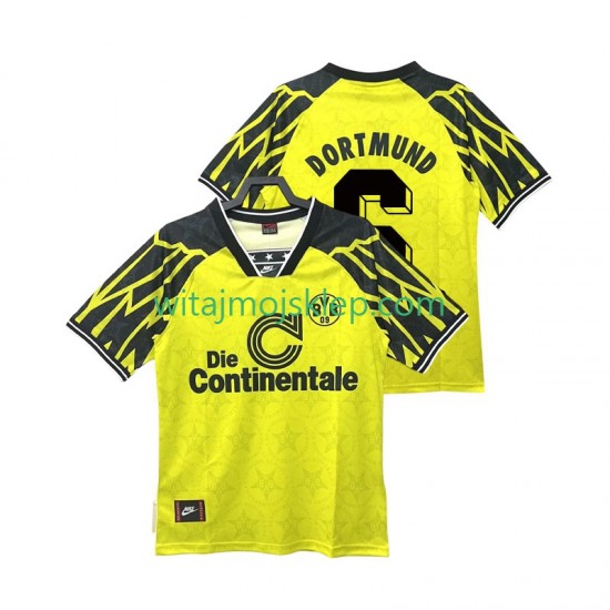 Koszulka Borussia Dortmund SAMMER 6 1995 Retro Męska Stroje Domowe 1994 Krótkie Rękawy