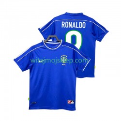 Koszulka Reprezentacja Brazylii Ronaldo 9 Retro Męska Stroje Wyjazdowe 1998 Krótkie Rękawy