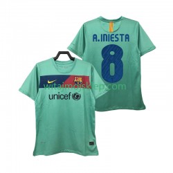 Koszulka FC Barcelona A INIESTA 8 Retro Męska Stroje Wyjazdowe 2011 2010 Krótkie Rękawy