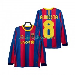 Koszulka FC Barcelona A INIESTA 8 Retro Męska Stroje Domowe 2011 2010 Długie Rękawy
