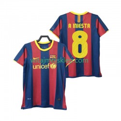Koszulka FC Barcelona A INIESTA 8 Retro Męska Stroje Domowe 2011 2010 Krótkie Rękawy