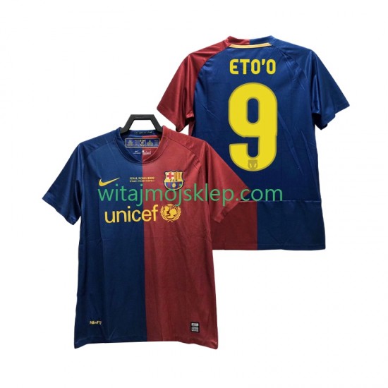 Koszulka FC Barcelona ETO O 9 Champions League 2009 Retro Męska Stroje Domowe 2008 Krótkie Rękawy