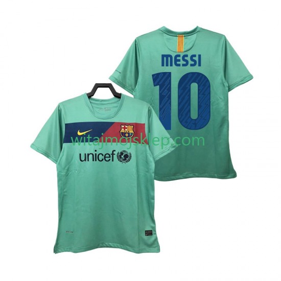 Koszulka FC Barcelona Lionel Messi 10 Retro Męska Stroje Wyjazdowe 2011 2010 Krótkie Rękawy