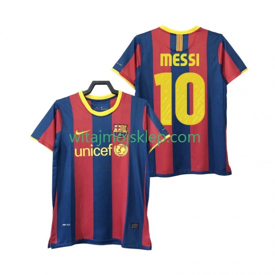 Koszulka FC Barcelona Lionel Messi 10 Retro Męska Stroje Domowe 2011 2010 Krótkie Rękawy