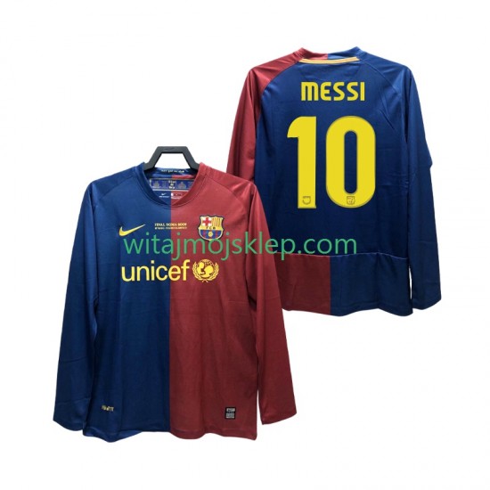 Koszulka FC Barcelona Lionel Messi 10 Champions League 2009 Retro Męska Stroje Domowe 2008 Długie Rękawy