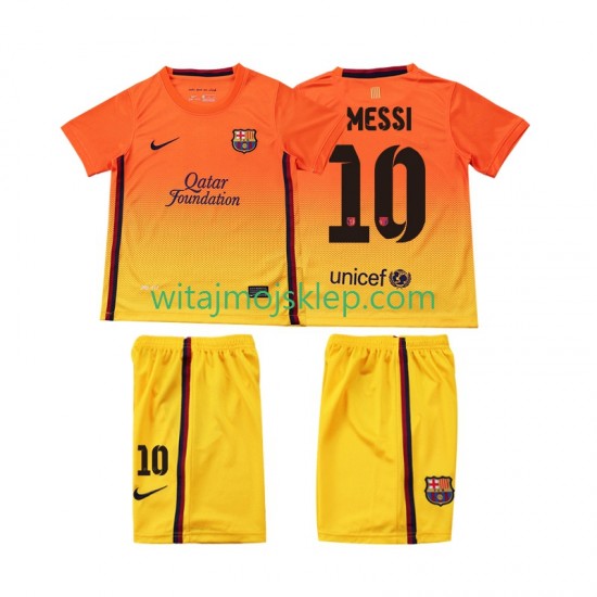 Koszulka FC Barcelona Lionel Messi 10 2012 2013 Retro Dziecięca Stroje Wyjazdowe Krótkie Rękawy