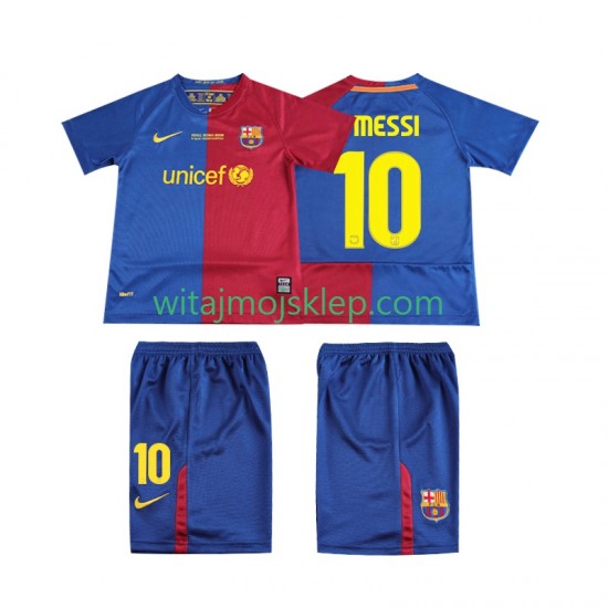 Koszulka FC Barcelona Lionel Messi 10 Champions League 2009 Retro Dziecięca Stroje Domowe 2008 Krótkie Rękawy