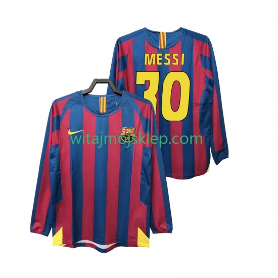 Koszulka FC Barcelona Lionel Messi 30 2005 Retro Męska Stroje Domowe 2006 Długie Rękawy