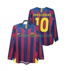 Koszulka FC Barcelona RONALDINHO 10 2005 Retro Męska Stroje Domowe 2006 Długie Rękawy