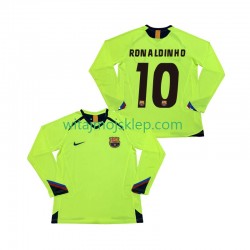 Koszulka FC Barcelona RONALDINHO 10 2005 Retro Męska Stroje Wyjazdowe 2006 Długie Rękawy