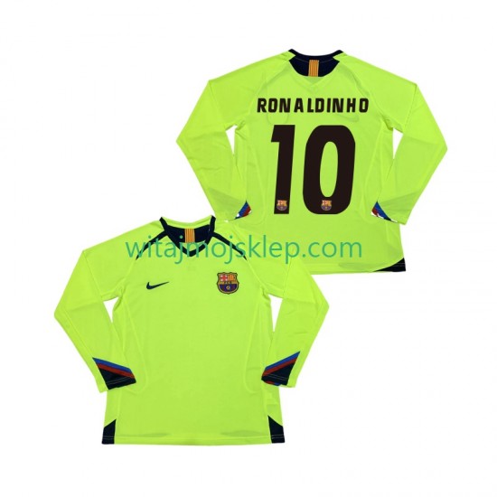 Koszulka FC Barcelona RONALDINHO 10 2005 Retro Męska Stroje Wyjazdowe 2006 Długie Rękawy