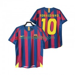 Koszulka FC Barcelona RONALDINHO 10 2005 Retro Męska Stroje Domowe 2006 Krótkie Rękawy