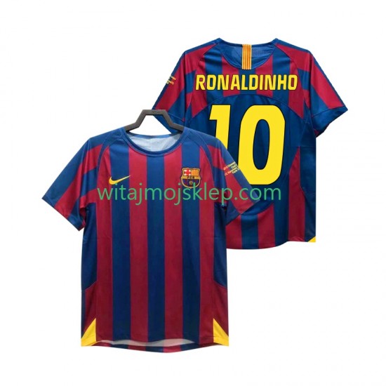 Koszulka FC Barcelona RONALDINHO 10 Champions League 2005 Retro Męska Stroje Domowe 2006 Krótkie Rękawy