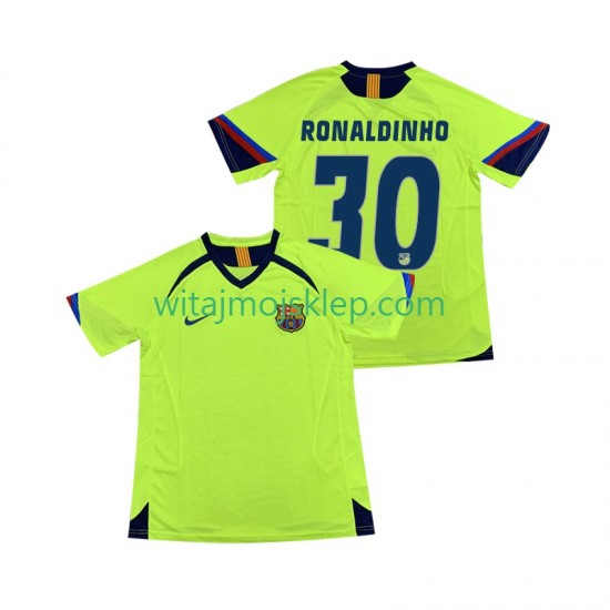 Koszulka FC Barcelona RONALDINHO 30 2005 Retro Męska Stroje Wyjazdowe 2006 Krótkie Rękawy